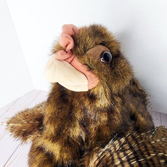Folkmanis Hand Puppet Hen Chicken Plush Soft 20" Realistic Stuffed - Picture 7 of 11